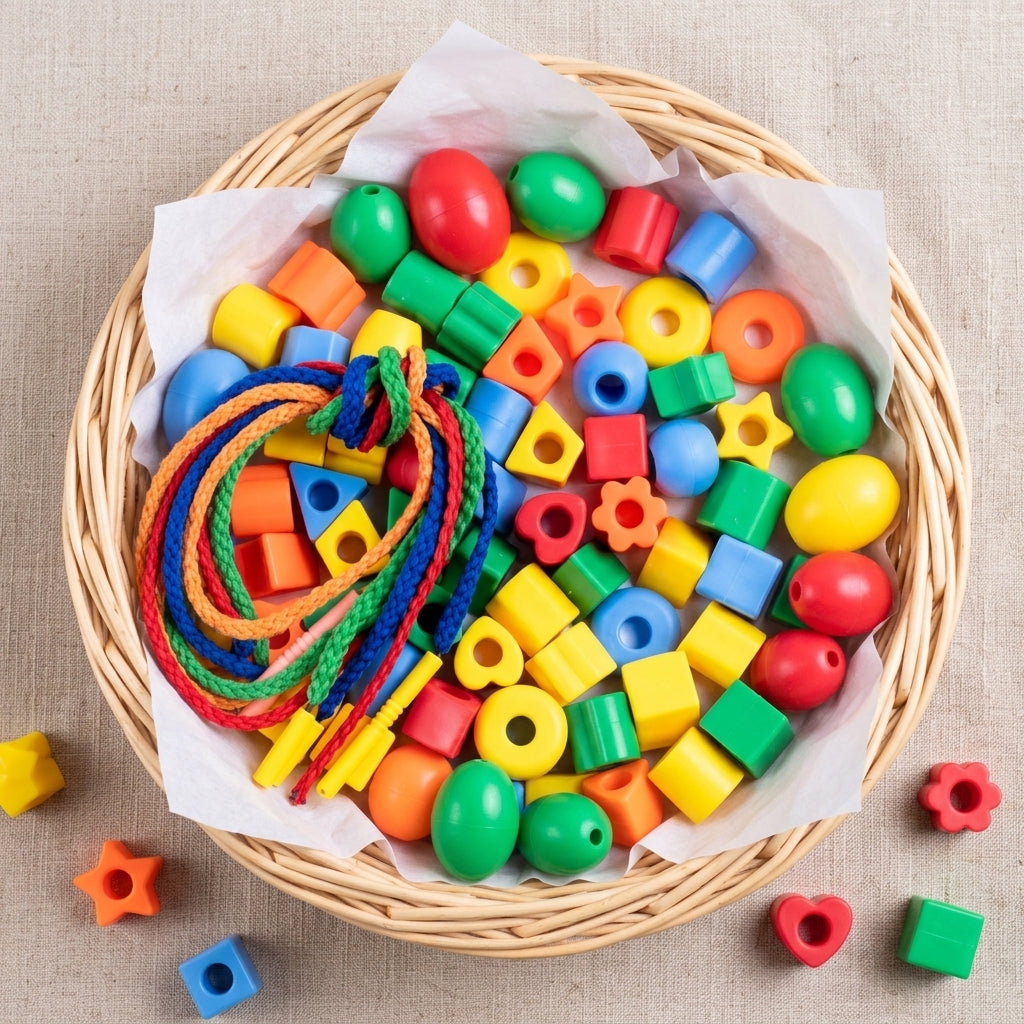 Tissage & Enfilage de Perles Colorées Montessori