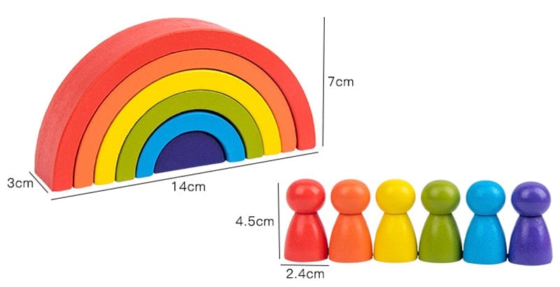 Arc-En-Ciel Pastel En Bois Montessori - Édition Délicate