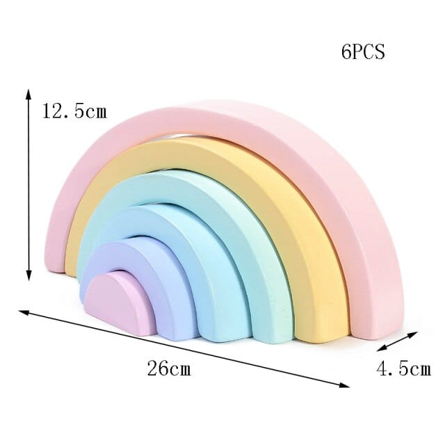 Arc-En-Ciel Pastel En Bois Montessori - Édition Délicate