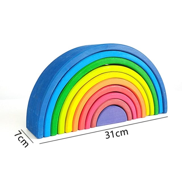 Arc-En-Ciel Pastel En Bois Montessori - Édition Délicate