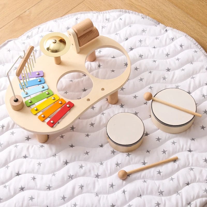 Batterie Musicale Montessori en Bois — 6 Instruments