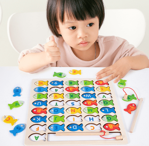 Pêche Montessori : Jeu Éducatif des Lettres de l'Alphabet et des Chiffres
