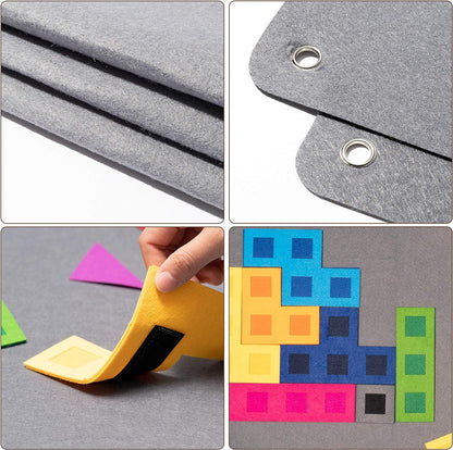 Tableau Montessori en Feutre avec 64 Pièces – Stimulez la Créativité et l’Apprentissage Ludique de Votre Enfant