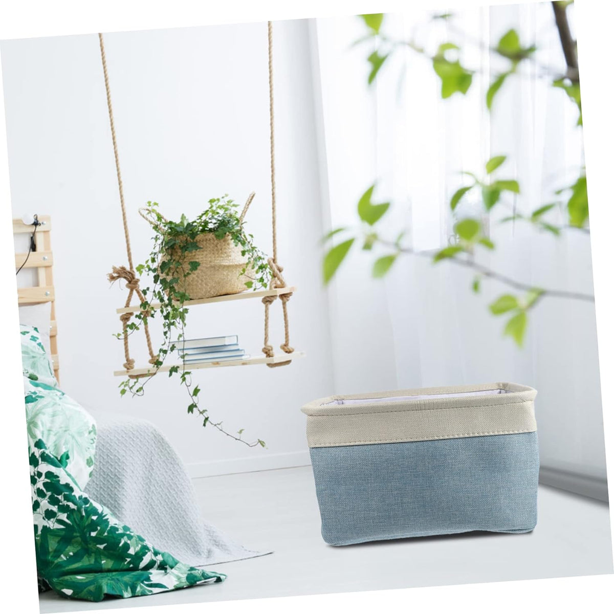 Panier de rangement en tissu Luxe Organize