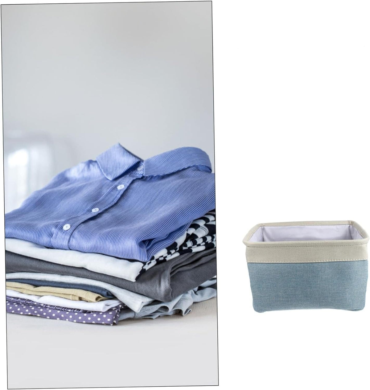 Panier de rangement en tissu Luxe Organize