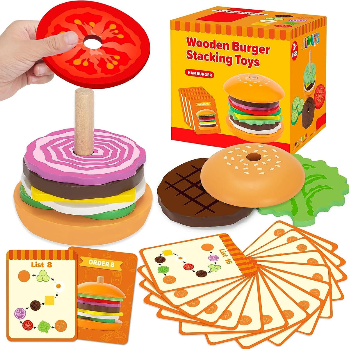🍔 Jeu d'Empilage Hamburger Montessori – Stimulez la Créativité de Votre Enfant