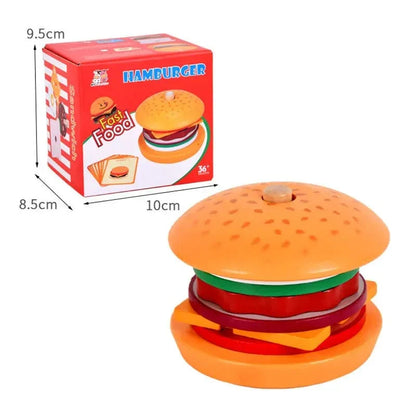 Burger en bois Montessori - Jouets d'empilement pour les tout-petits