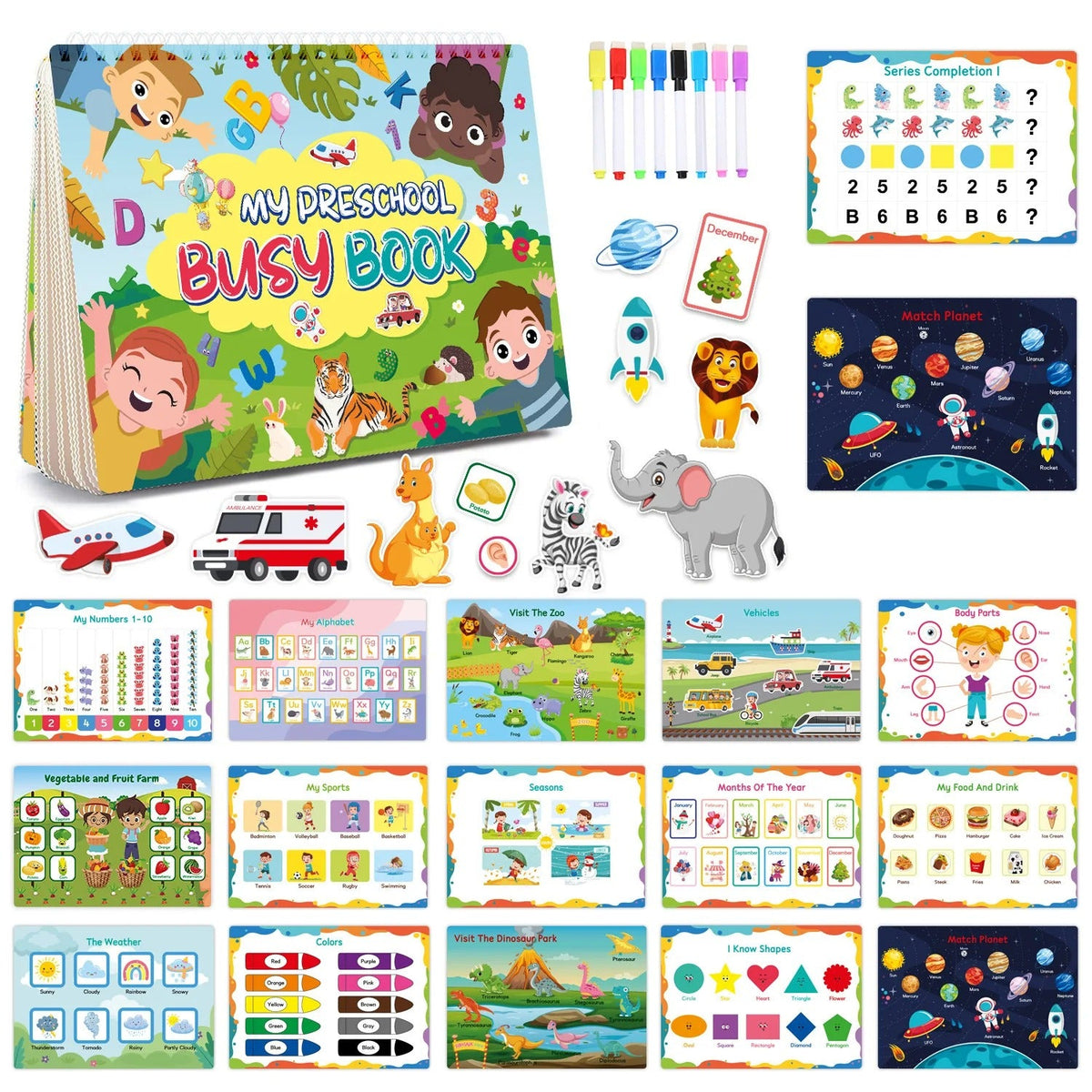 🎒 Busy Book Montessori – Livre d’Activités Éducatif Complet (Dès 2 ans)