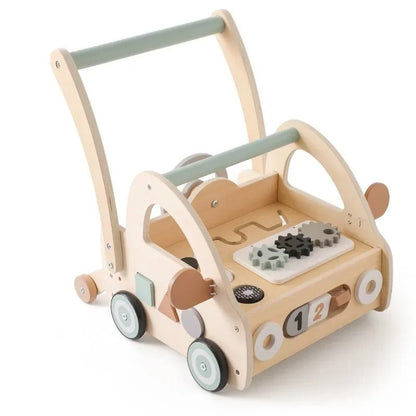 Chariot de marche multifonctionnel -  Jouet en bois d'apprentissage de la marche pour bébé