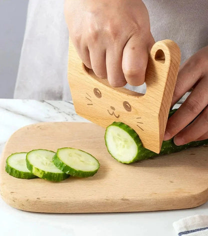 Couteau en bois Montessori  - simulation Coupe de fruits légumes -  jeu simulé de cuisine