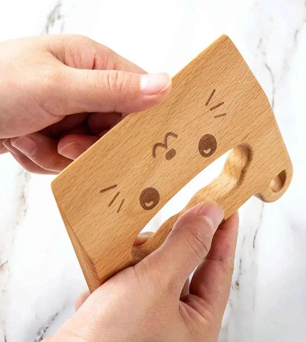 Couteau en bois Montessori  - simulation Coupe de fruits légumes -  jeu simulé de cuisine