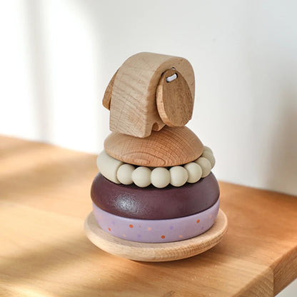 🐘 Jouet d'Éveil Musical en Bois | Éléphant Empilable et Sensoriel