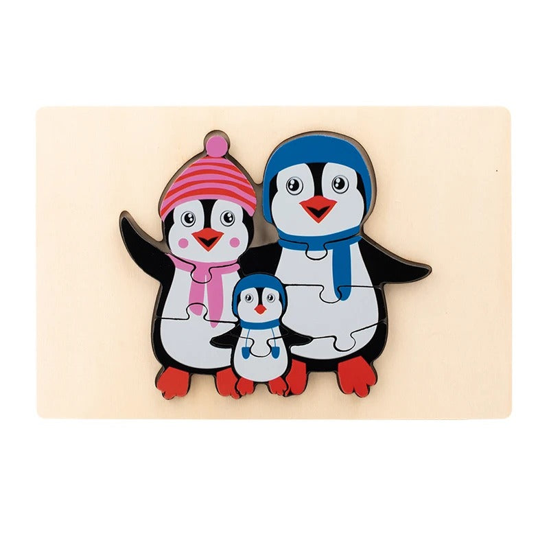 Jeu de puzzle en bois 3D "Animaux Montessori pour enfants