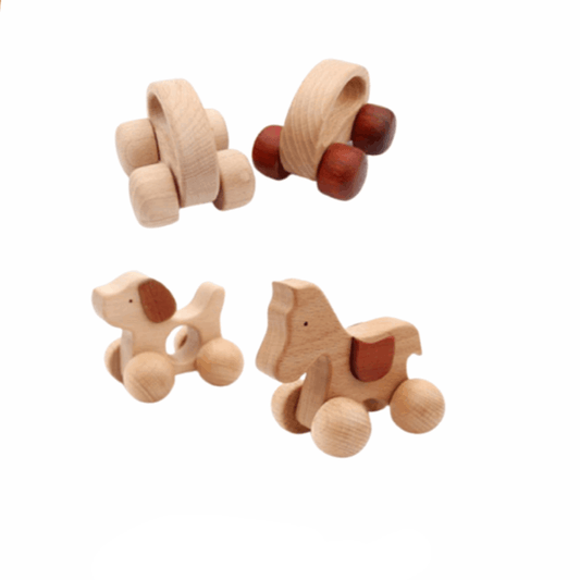 Hochet en Bois à Roulette Montessori - Éveil Sensoriel affirmé