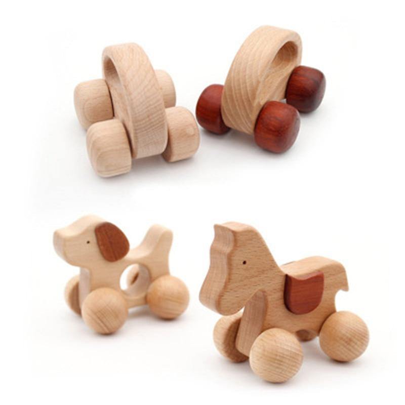 Hochet en Bois à Roulette Montessori - Éveil Sensoriel affirmé