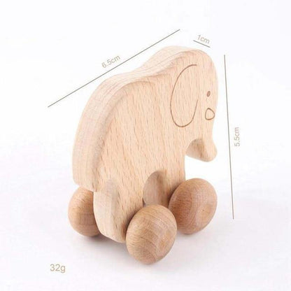 Jouet à roulettes à pousser Éléphants | Jouet en Bois