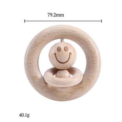 Hochet en Bois Emoji Montessori Premium