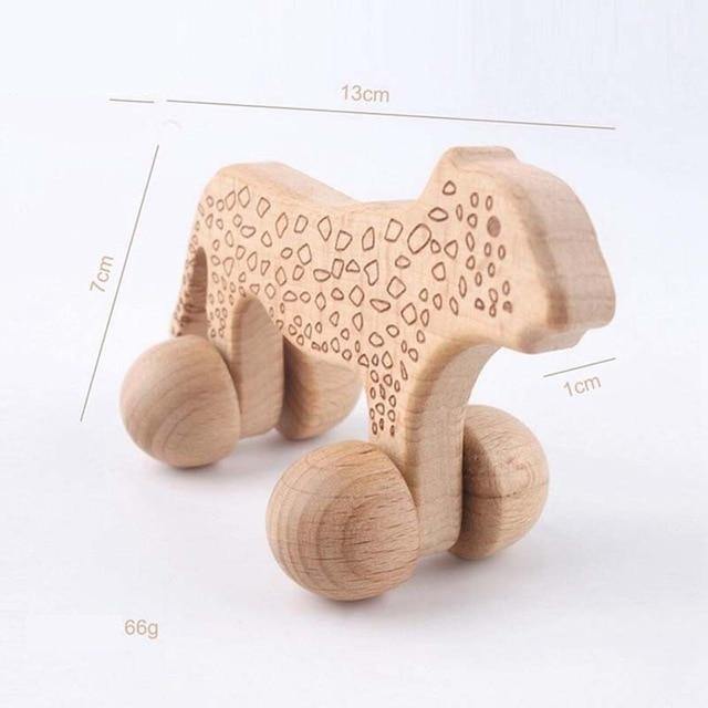 Hochet en Bois Léopard Montessori Premium