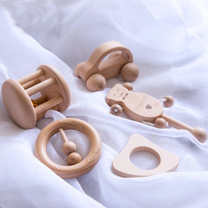 Hochet en Bois Ours Montessori - Édition Exclusive