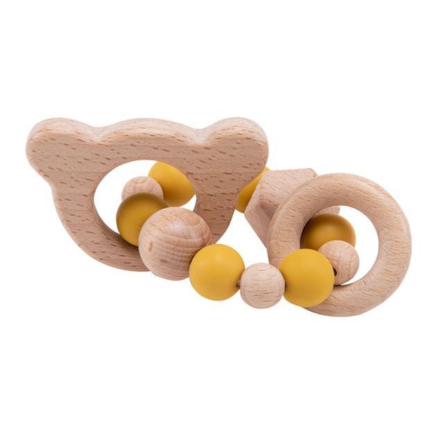 Hochet en Bois Ourson Montessori Écologique