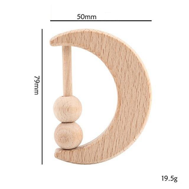Hochet Lune Montessori - Bois Naturel