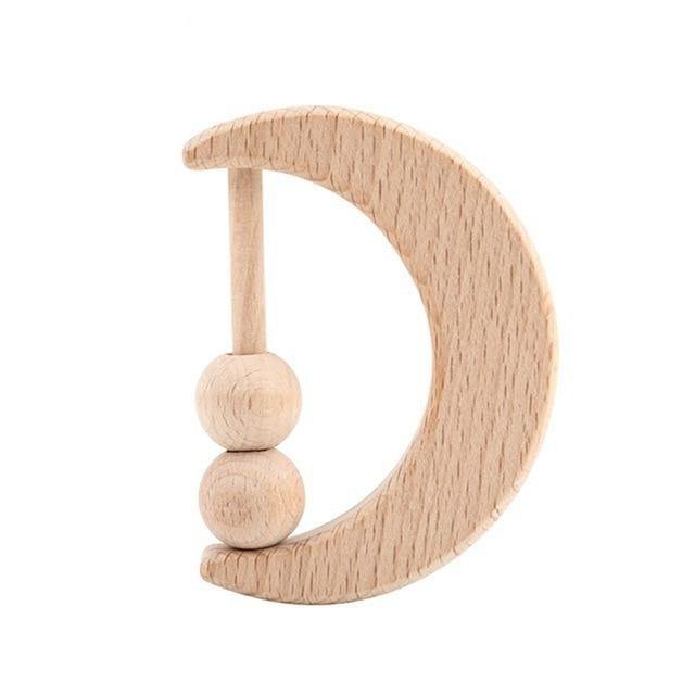 Hochet Lune Montessori - Bois Naturel