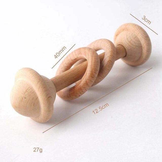 Hochet Montessori en Bois avec Anneau