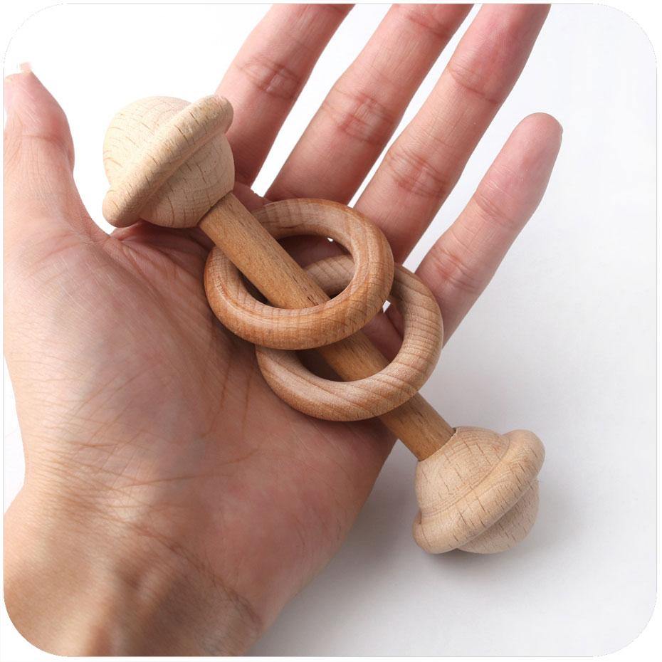 Hochet Montessori en Bois avec Anneau