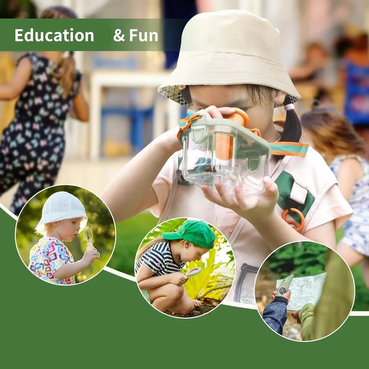 Insect Explorer Kit Montessori pour Enfants – Loupe, Piège Rotatif et Outils d’Observation