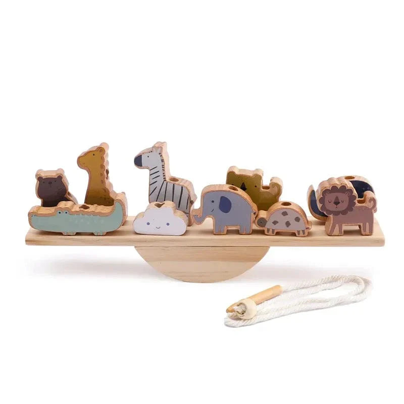 Jeu d'équilibre en bois Montessori avec blocs animaux pour enfants