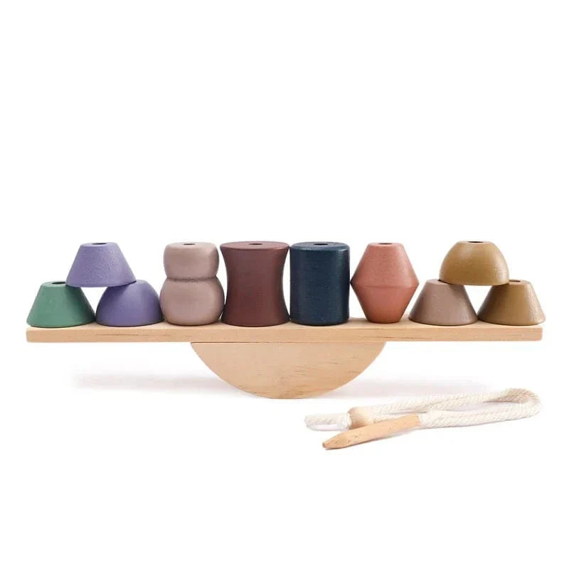 Jeu d'équilibre en bois Montessori avec blocs animaux pour enfants