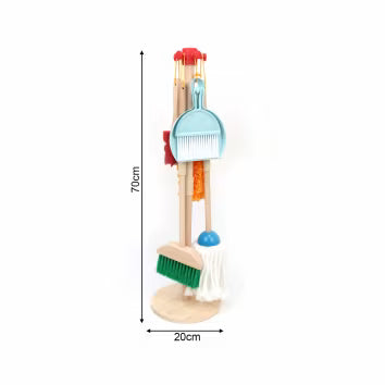 🧹 Kit Ménage Enfant en Bois – Jeu de Nettoyage Montessori (Dès 2 ans)