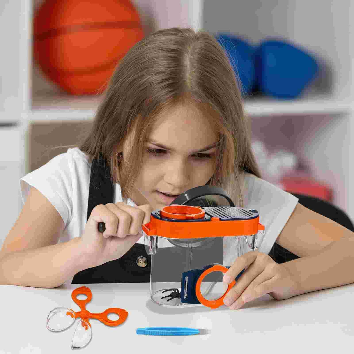 Kit d'Exploration d'Insectes avec Boîte Loupe et Accessoires Montessori