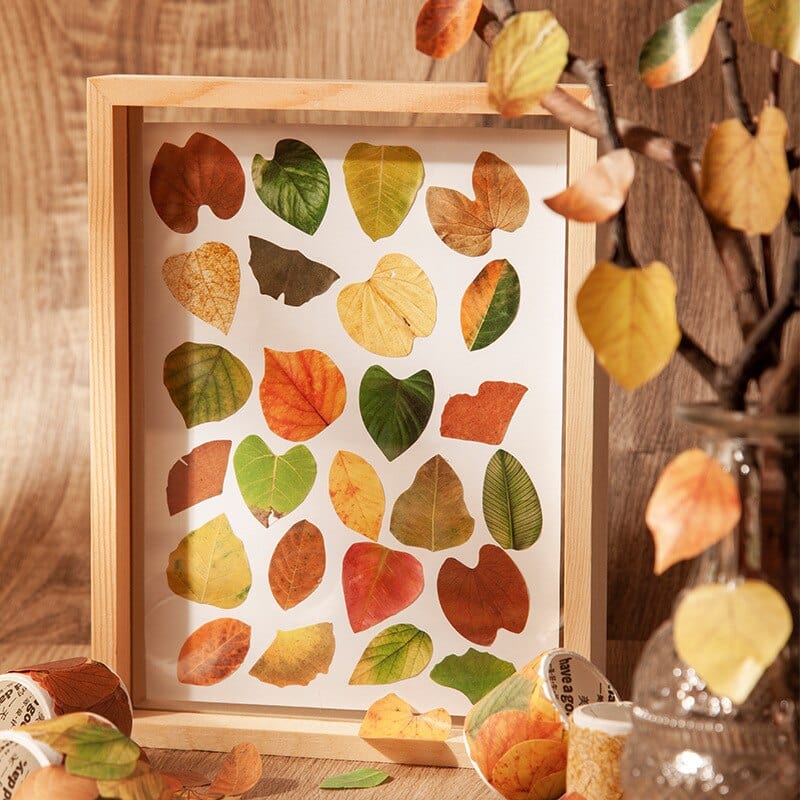 Lot d'autocollants Feuilles d'Automne en Washi Montessori Eco-Friendly