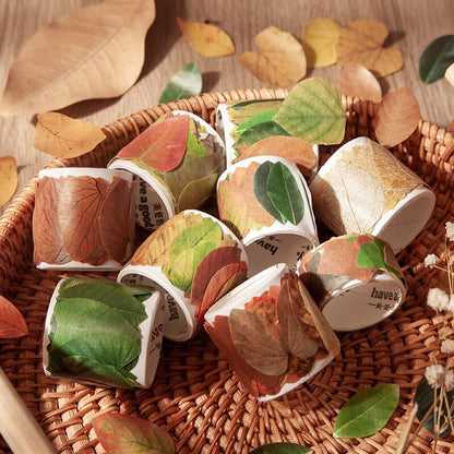 Lot d'autocollants Feuilles d'Automne en Washi Montessori Eco-Friendly