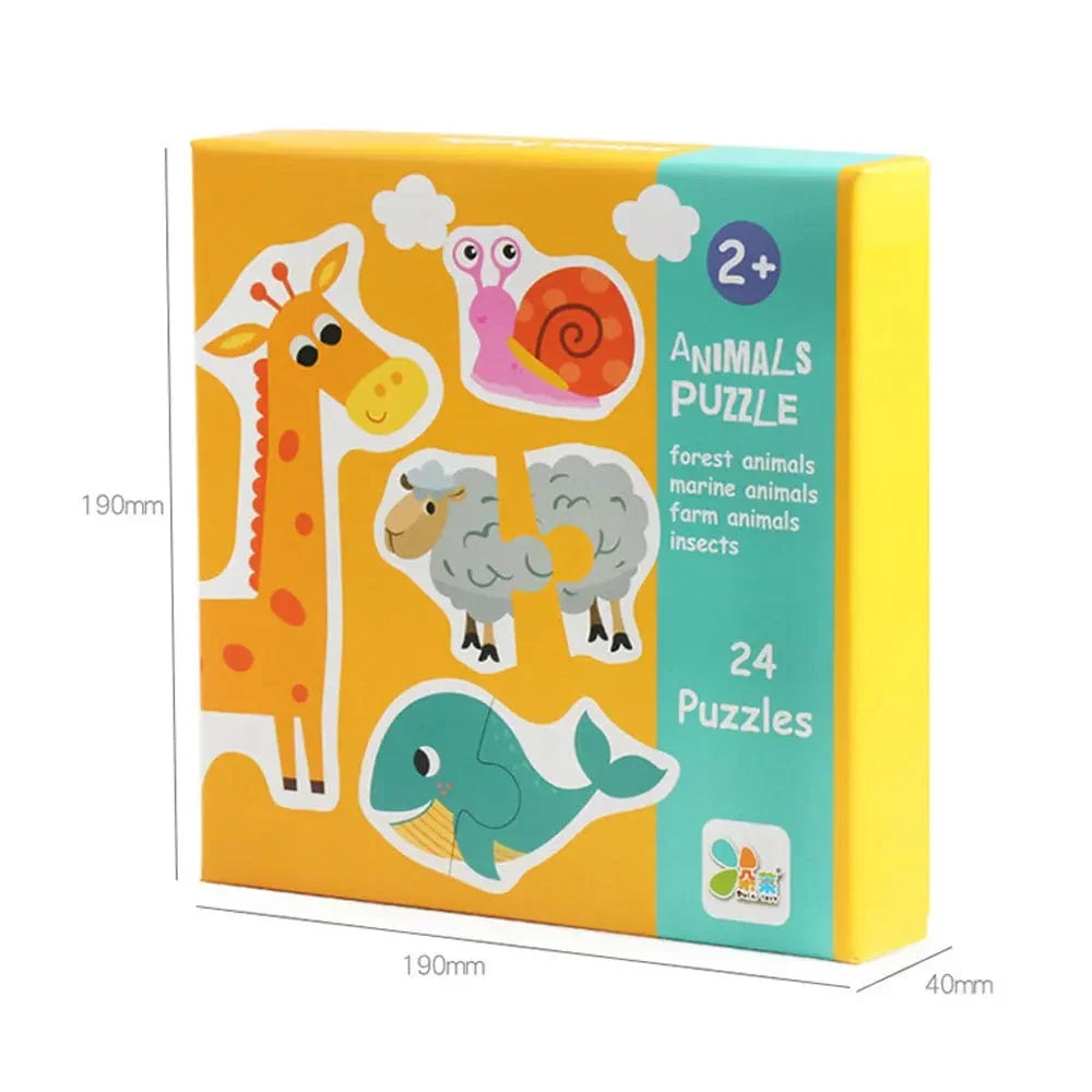 Matching Puzzle Éducatif: Découvre les Animaux, les Fruits et la Circulation en Montessori