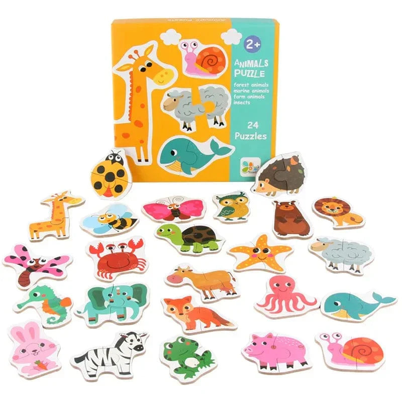 Matching Puzzle Éducatif: Découvre les Animaux, les Fruits et la Circulation en Montessori
