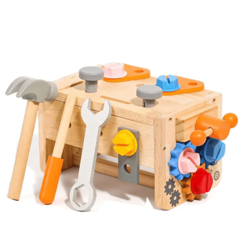 Outils de bricolage pour enfants en bois - Caisse à outils et jouets d'imitation Montessori