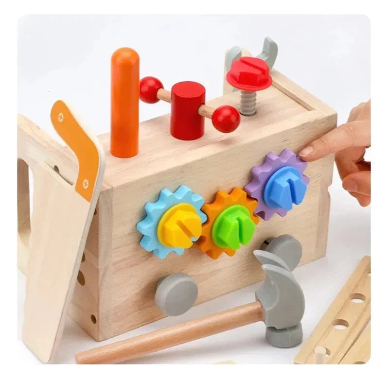 Outils de bricolage pour enfants en bois - Caisse à outils et jouets d'imitation Montessori