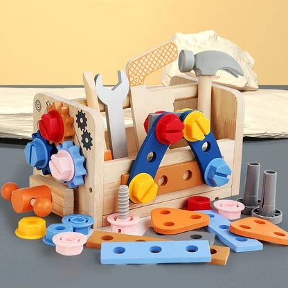 Outils de bricolage pour enfants en bois - Caisse à outils et jouets d'imitation Montessori