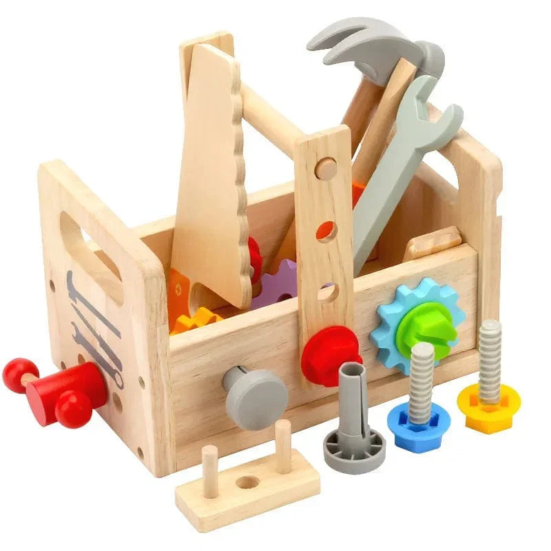 Outils de bricolage pour enfants en bois - Caisse à outils et jouets d'imitation Montessori