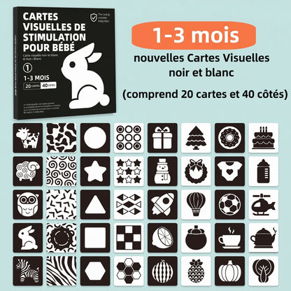 Cartes de stimulation visuelle pour bébé Montessori