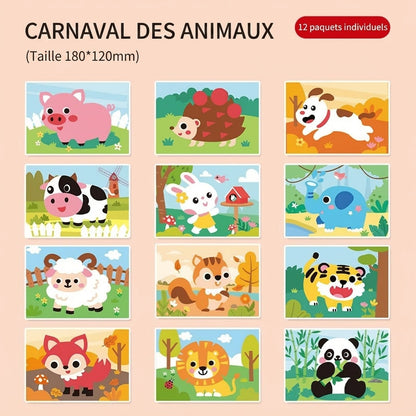 Puzzles autocollants en 3D en mousse EVA - Pack de 10/12 feuilles