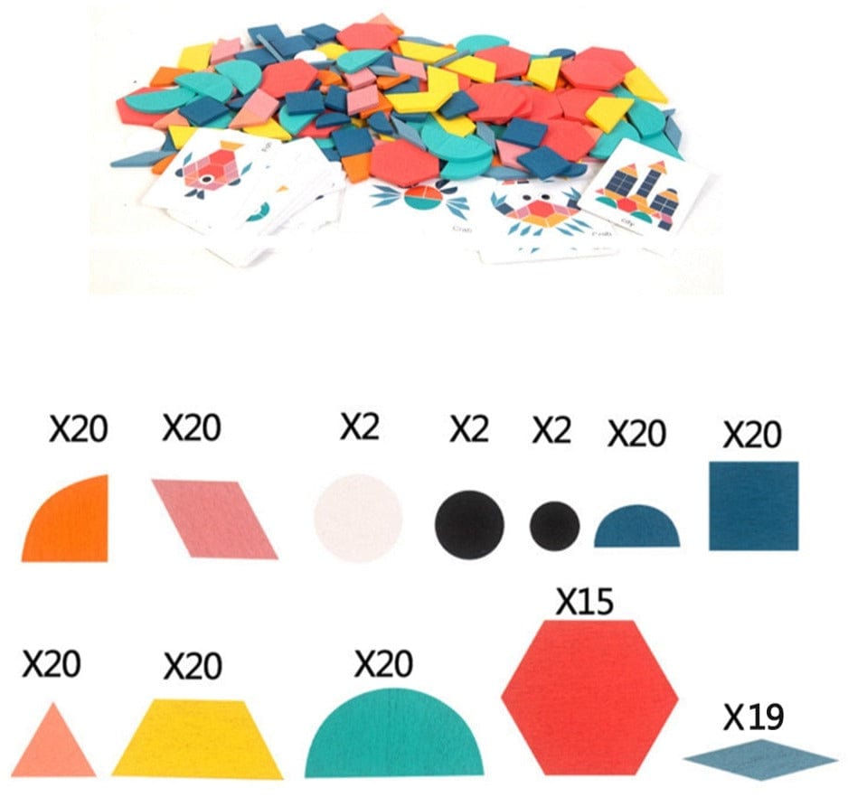 Puzzle géométrique Montessori - 180 pièces