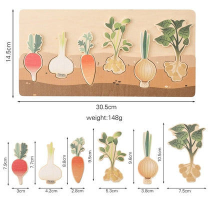 Puzzle Montessori des Légumes Souterrains - Bois Naturel