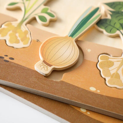 Puzzle Montessori des Légumes Souterrains - Bois Naturel