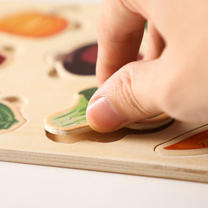 Puzzle Montessori des Légumes en Bois d'Apprentissage