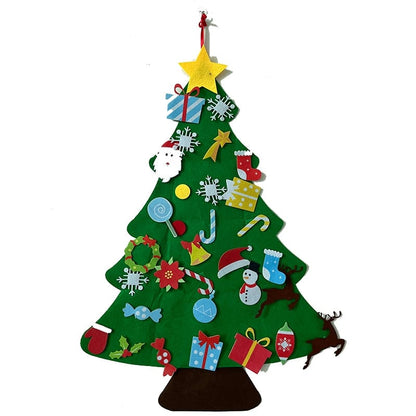 Grand Sapin de Noël en Feutrine – 95 cm + Décos + Guirlande Offerte