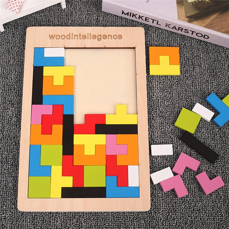 Tableau Tangram en bois Montessori - Design Pédagogique