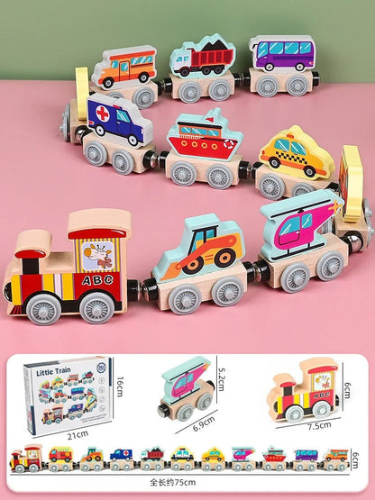 Train magnétique en bois Montessori - Collection ÉduKids